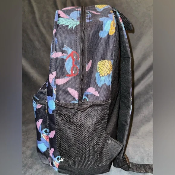 Disney Stitch 16” Full-Size Backpack Pineapple & Ukulele Guitar Allover Print - Picture 6 of 16
